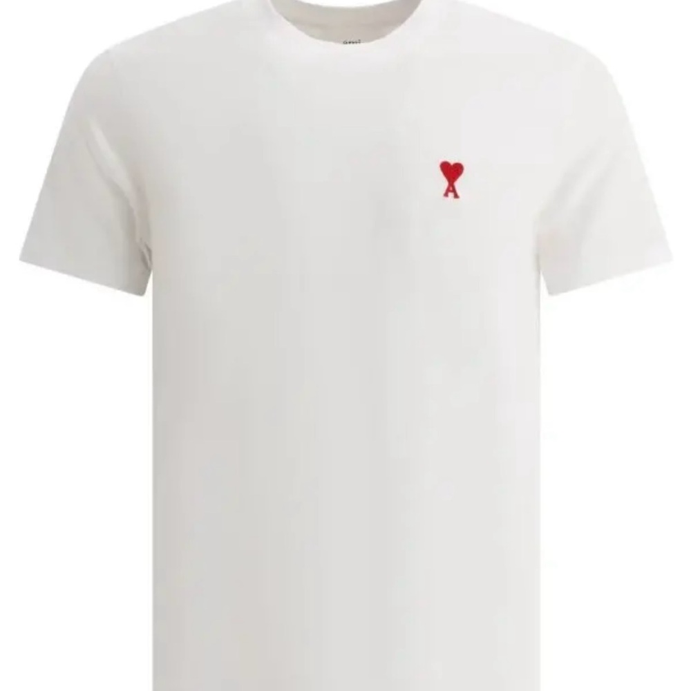 Ami White and Red Short Sleeve Tees
